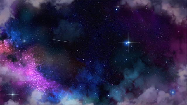 iBIBLE image of a starry sky with colors of purple, blue, black and pink