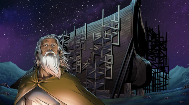 Completed iBIBLE image of Noah when he is older and the ark is more complete.