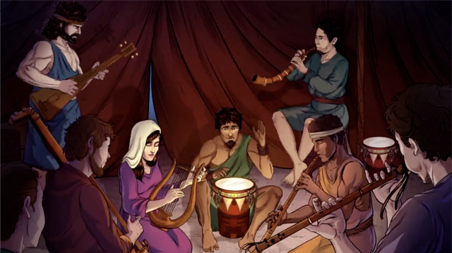 iBIBLE image of a group of people playing instruments