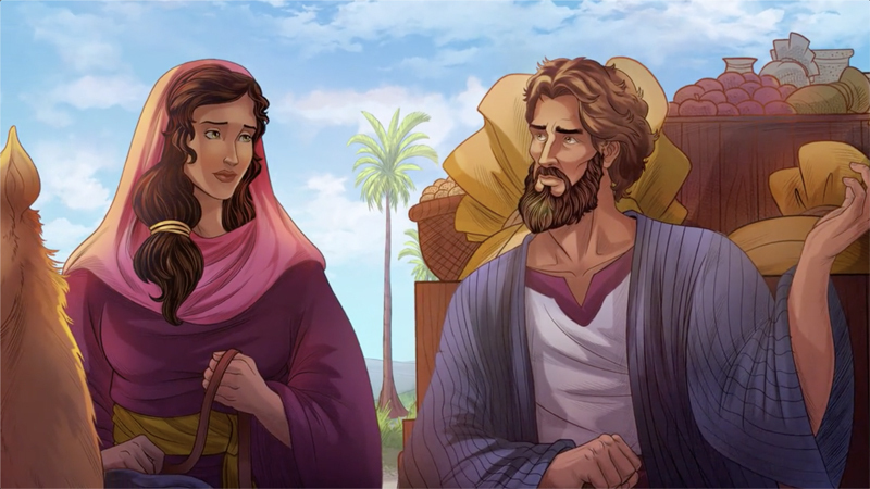 iBIBLE image of Abram asking Sarai to say she is his sister