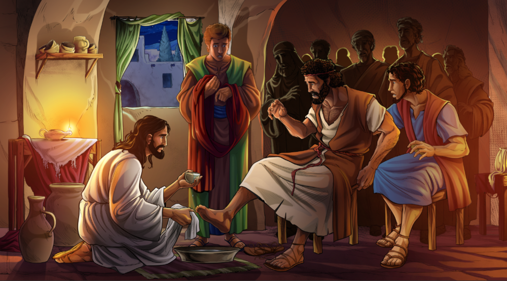 Jesus washing Peter's feet