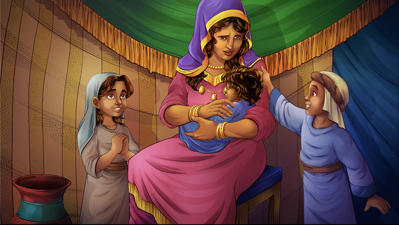 Rachel with Joseph and Bilhah's two sons