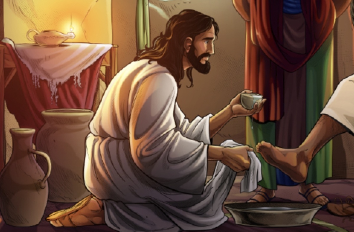 Jesus washing Peter's feet