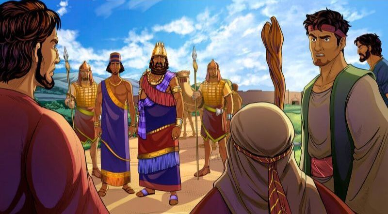 Hamor and Shechem approach Jacob and his sons