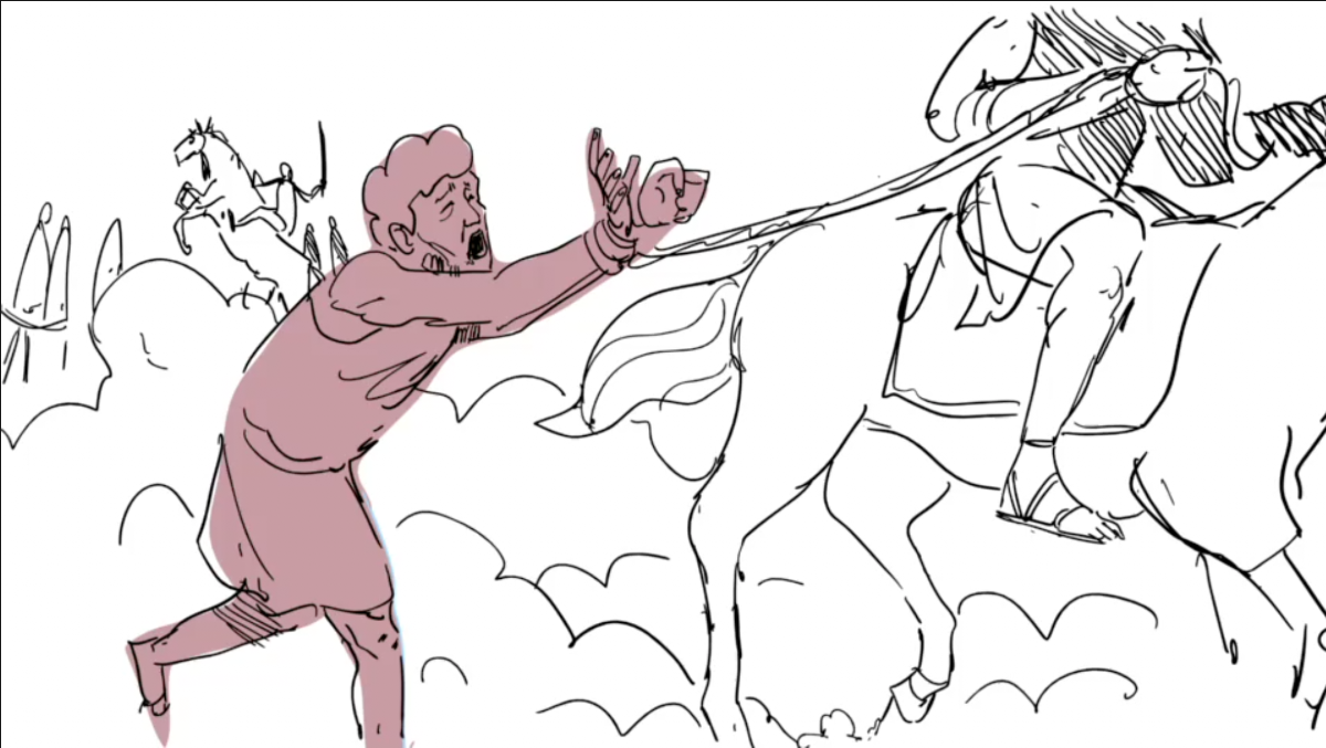 To facilitate recognition, Lot is shown in burgundy in the iBIBLE animatic