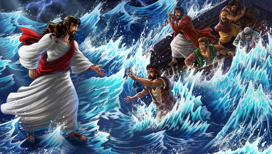 Jesus walking on water