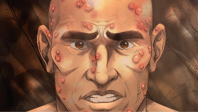 iBIBLE image of Job's face covered in sores