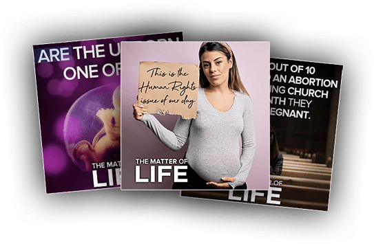 An assortment of internet meme-like imagery, featuring images of pregnant women and text supporting the film's cause.